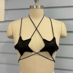 Dollskill Current Mood Backroads Star Faux Leather Bra Top